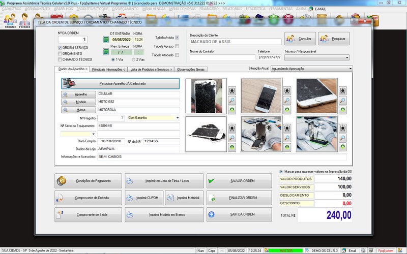 Programa OS Assist�ncia T�cnica para Celular 5.0 Plus