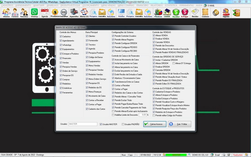Programa OS Assist�ncia T�cnica para Celular 6.0 Plus