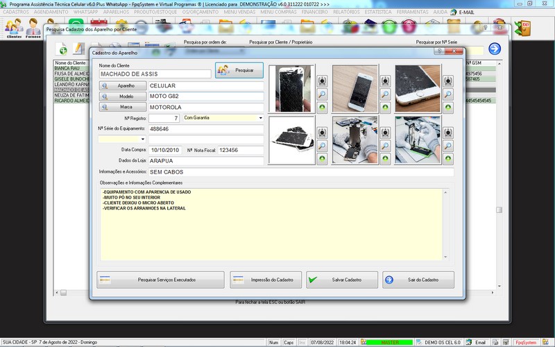 Programa OS Assist�ncia T�cnica para Celular 6.0 Plus