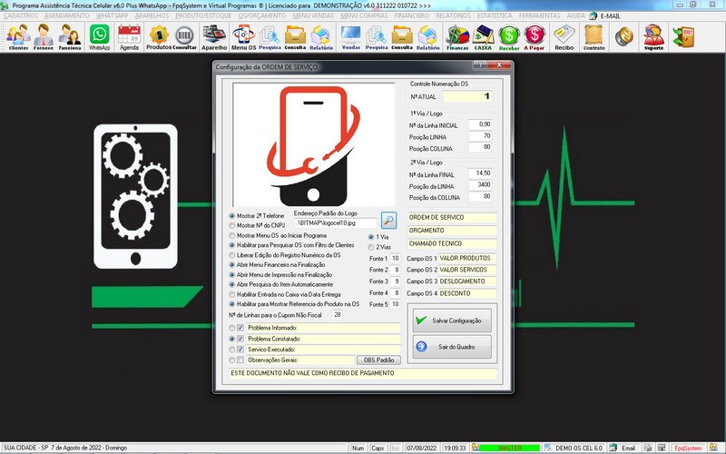 Programa OS Assist�ncia T�cnica para Celular 6.0 Plus