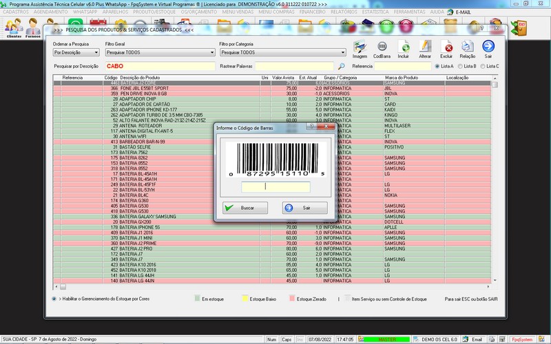 Programa OS Assist�ncia T�cnica para Celular 6.0 Plus