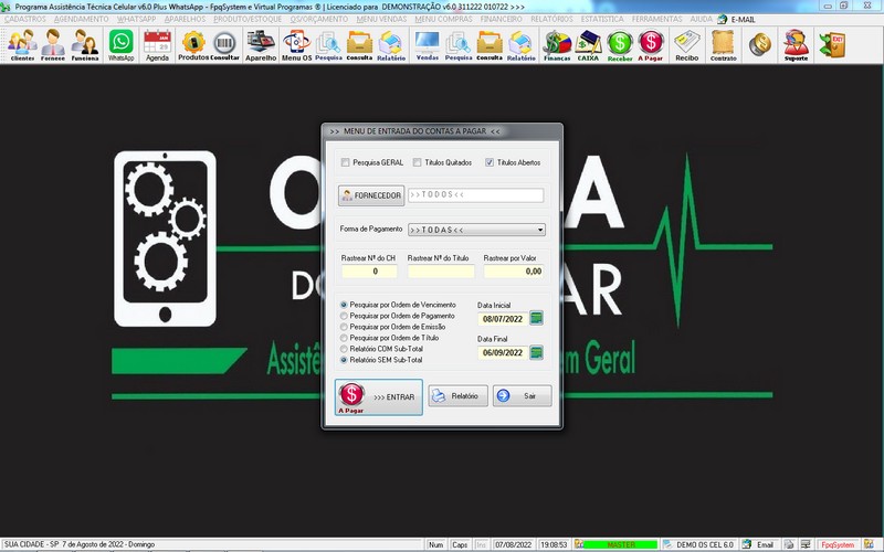 Programa OS Assist�ncia T�cnica para Celular 6.0 Plus