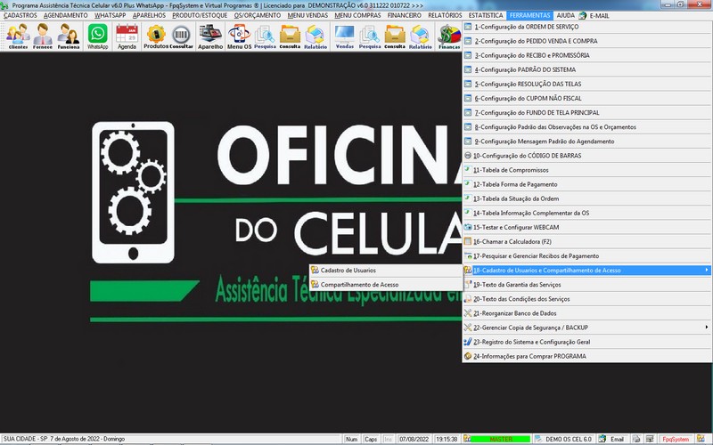 Programa OS Assist�ncia T�cnica para Celular 6.0 Plus