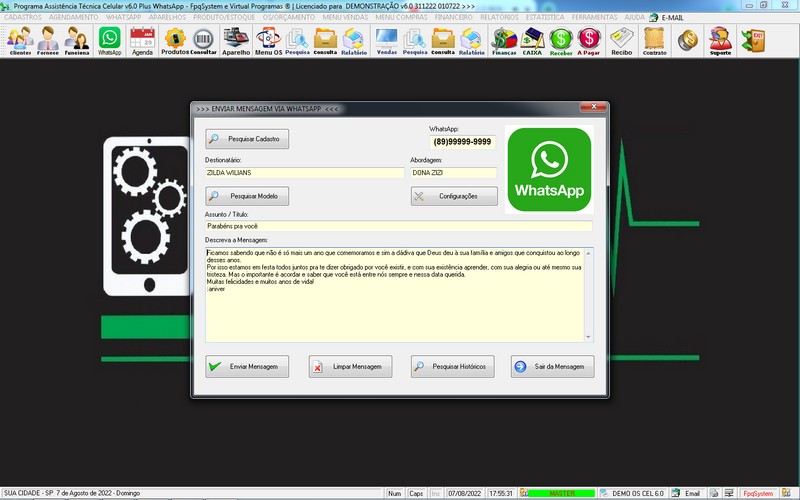 Programa OS Assist�ncia T�cnica para Celular 6.0 Plus