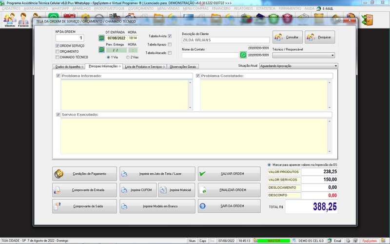 Programa OS Assist�ncia T�cnica para Celular 6.0 Plus