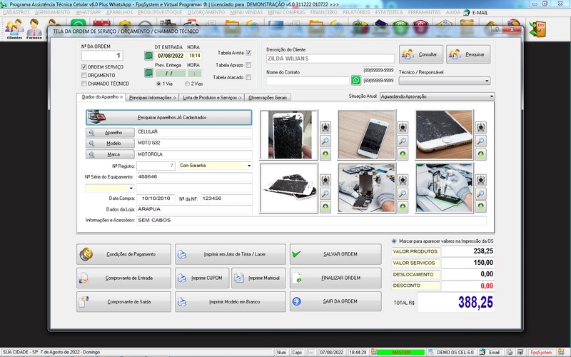 Programa OS Assist�ncia T�cnica para Celular 6.0 Plus