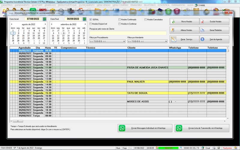 Programa OS Assist�ncia T�cnica para Celular 7.0 Plus
