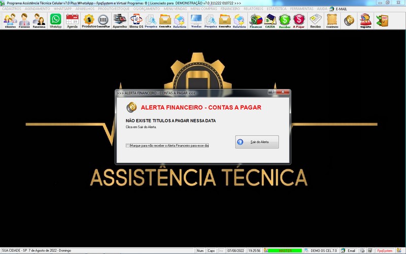 Programa OS Assist�ncia T�cnica para Celular 7.0 Plus
