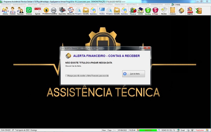 Programa OS Assist�ncia T�cnica para Celular 7.0 Plus
