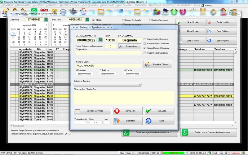 Programa OS Assist�ncia T�cnica para Celular 7.0 Plus