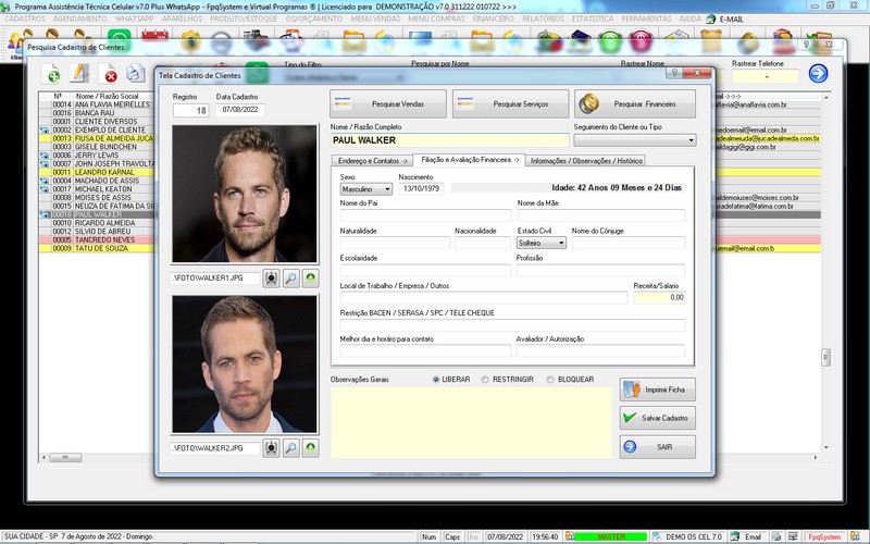 Programa OS Assist�ncia T�cnica para Celular 7.0 Plus
