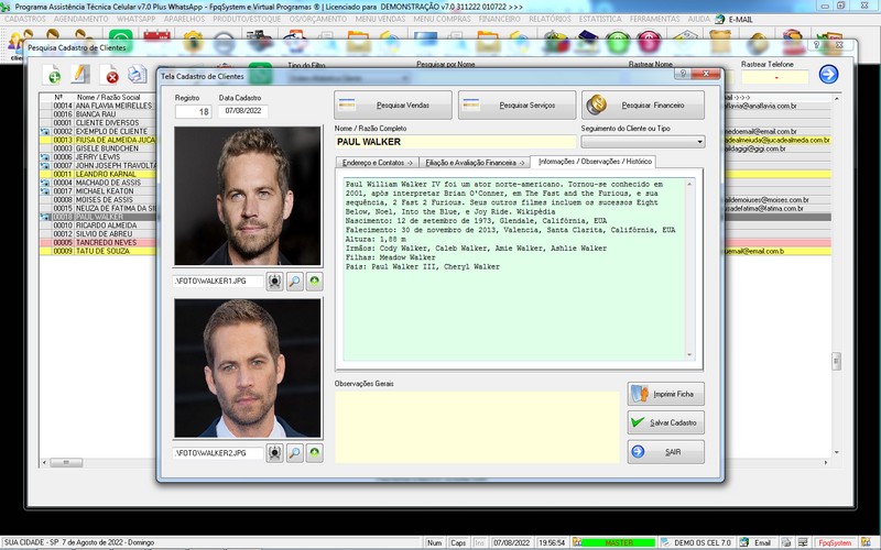 Programa OS Assist�ncia T�cnica para Celular 7.0 Plus