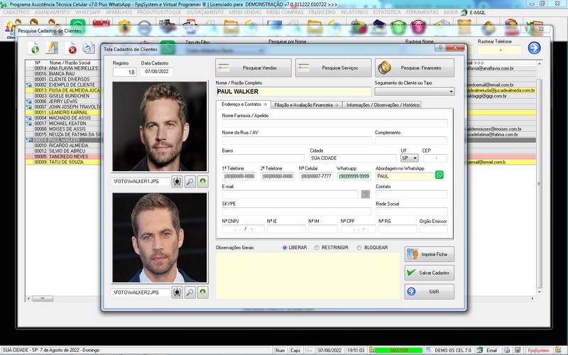 Programa OS Assist�ncia T�cnica para Celular 7.0 Plus