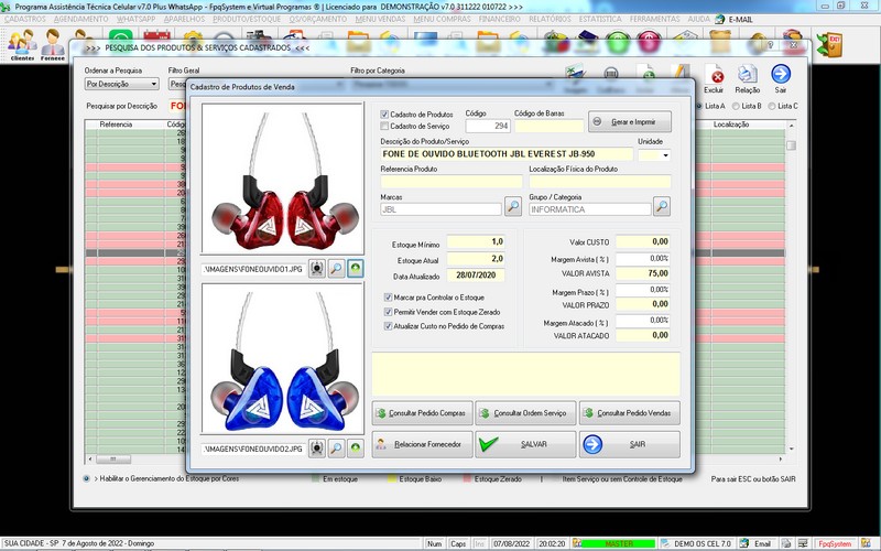 Programa OS Assist�ncia T�cnica para Celular 7.0 Plus