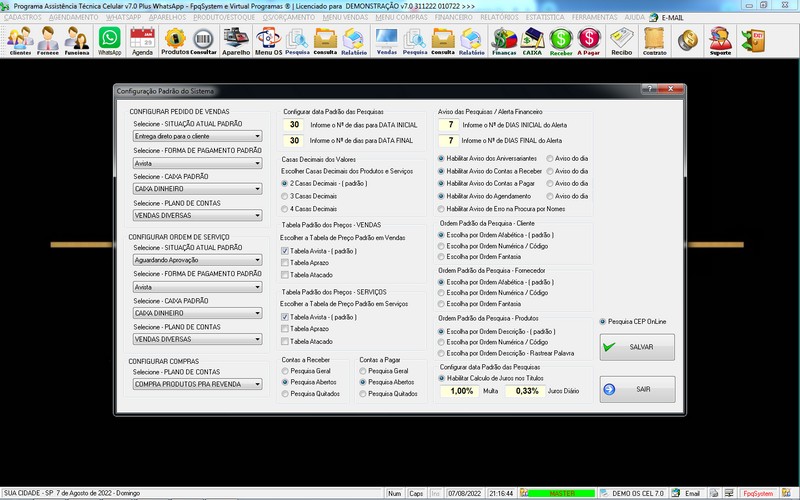 Programa OS Assist�ncia T�cnica para Celular 7.0 Plus