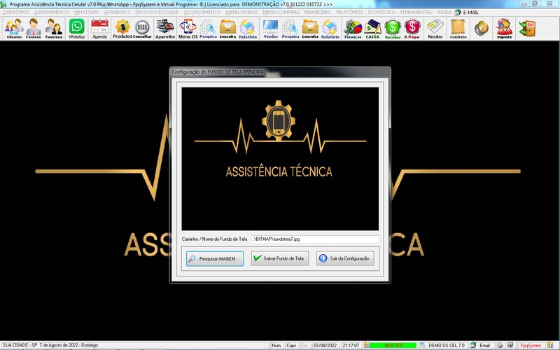 Programa OS Assist�ncia T�cnica para Celular 7.0 Plus