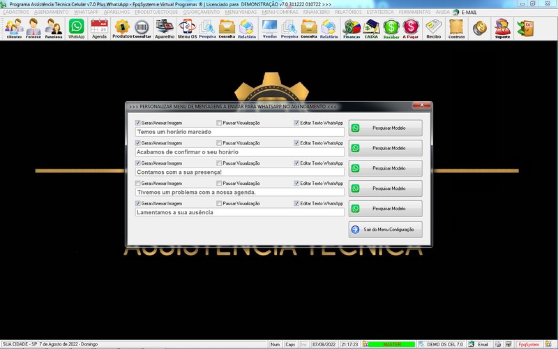 Programa OS Assist�ncia T�cnica para Celular 7.0 Plus