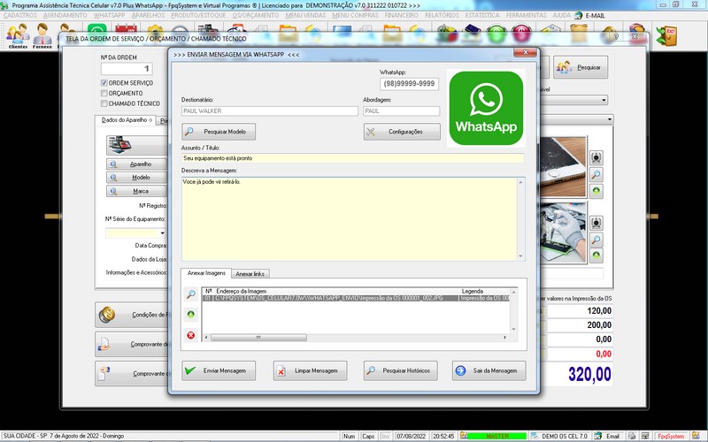 Programa OS Assist�ncia T�cnica para Celular 7.0 Plus