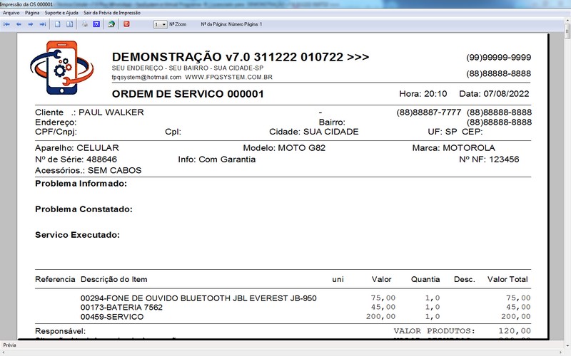 Programa OS Assist�ncia T�cnica para Celular 7.0 Plus