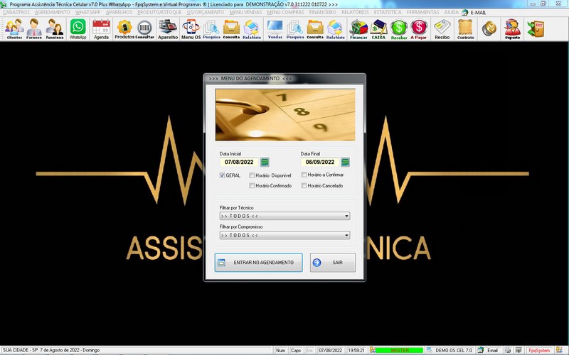 Programa OS Assist�ncia T�cnica para Celular 7.0 Plus