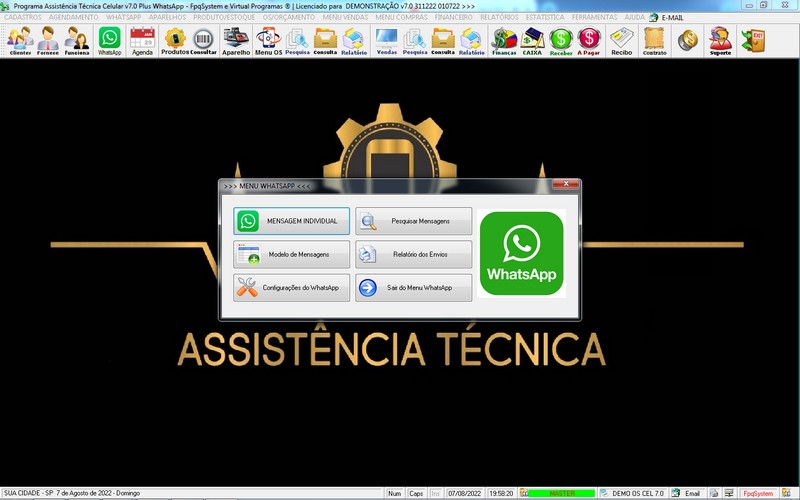 Programa OS Assist�ncia T�cnica para Celular 7.0 Plus