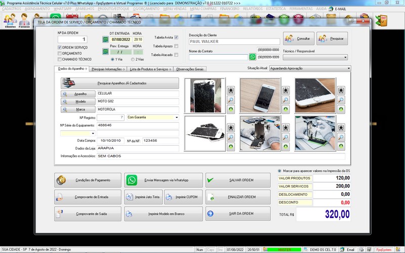 Programa OS Assist�ncia T�cnica para Celular 7.0 Plus