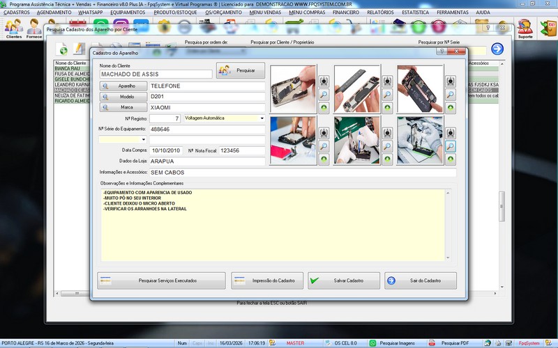 Programa OS Assist�ncia T�cnica para Celular 8.0 Plus