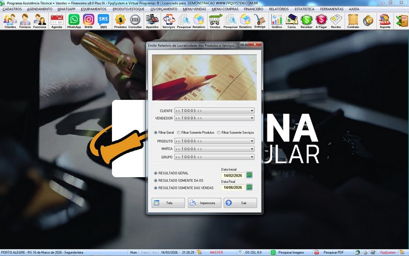 Programa OS Assist�ncia T�cnica para Celular 8.0 Plus