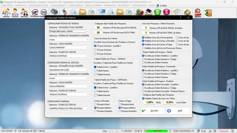 Programa OS Seguran�a Eletr�nica v4.0 - FpqSystem