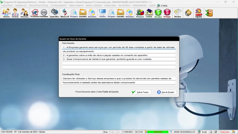 Programa OS Seguran�a Eletr�nica v4.0 - FpqSystem