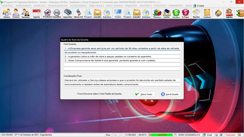 Programa OS Seguran�a Eletr�nica 5.0 Plus