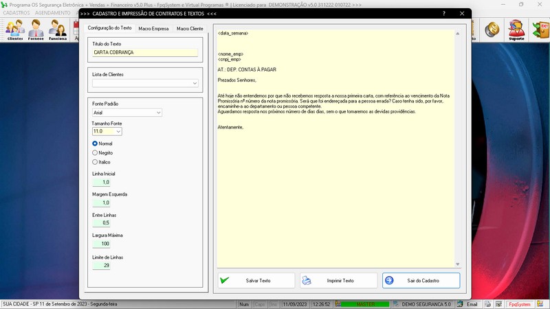 Programa OS Seguran�a Eletr�nica 5.0 Plus