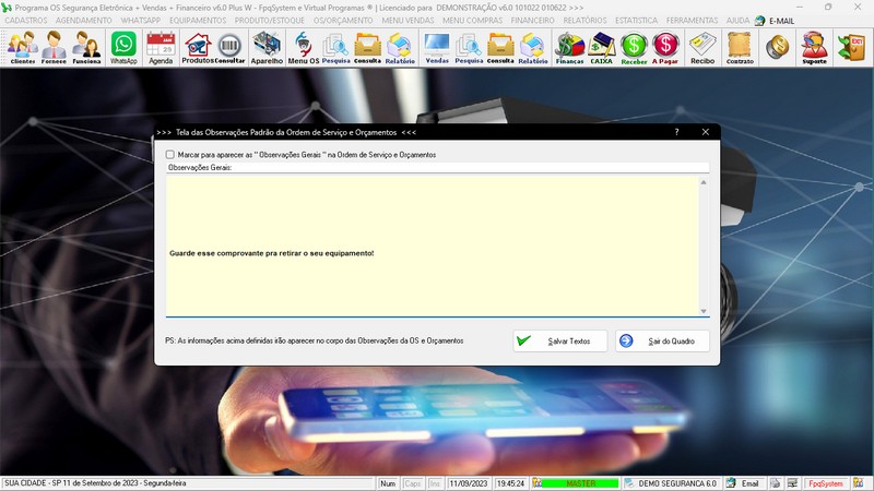 Programa OS Seguran�a Eletr�nica  6.0 Plus
