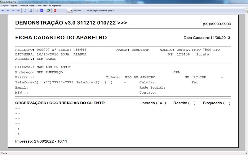 Programa OS Assist�ncia T�cnica para Refrigera��o 3.0 Plus