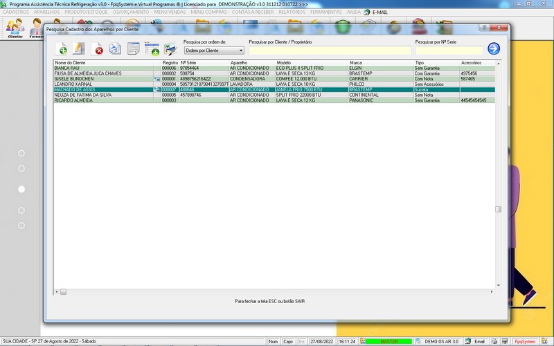 Programa OS Assist�ncia T�cnica para Refrigera��o 3.0 Plus