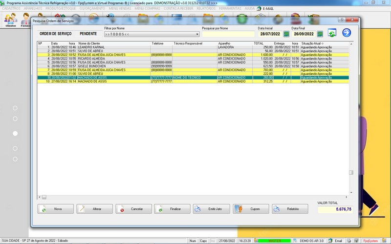 Programa OS Assist�ncia T�cnica para Refrigera��o 3.0 Plus