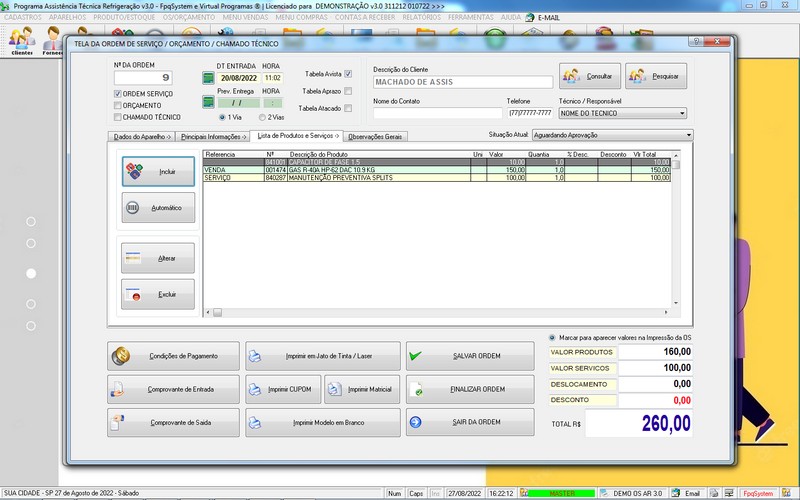 Programa OS Assist�ncia T�cnica para Refrigera��o 3.0 Plus