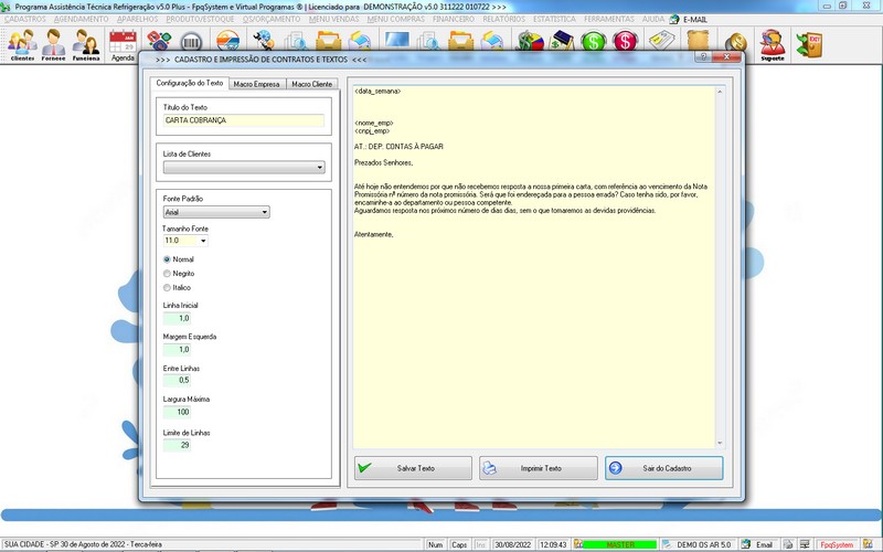 Programa OS Assist�ncia T�cnica para Refrigera��o 5.0 Plus