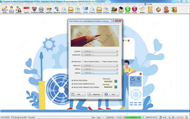Programa OS Assist�ncia T�cnica para Refrigera��o 5.0 Plus