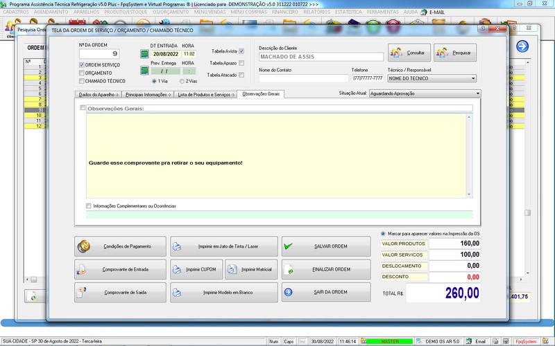 Programa OS Assist�ncia T�cnica para Refrigera��o 5.0 Plus