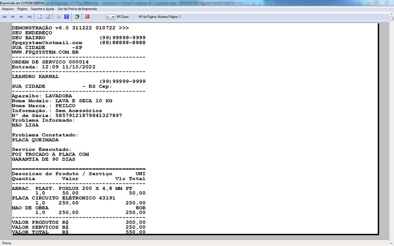 Programa OS Assist�ncia T�cnica para Refrigera��o 6.0 Plus