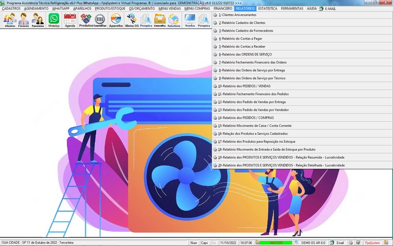 Programa OS Assist�ncia T�cnica para Refrigera��o 6.0 Plus