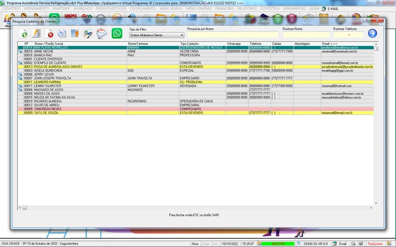 Programa OS Assist�ncia T�cnica para Refrigera��o 6.0 Plus