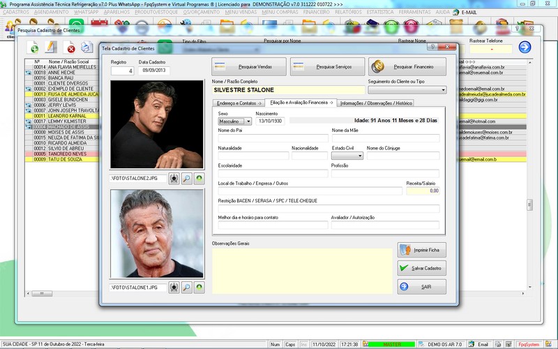 Programa OS Assist�ncia T�cnica para Refrigera��o 7.0 Plus