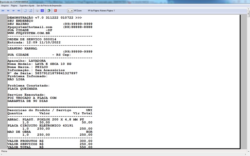 Programa OS Assist�ncia T�cnica para Refrigera��o 7.0 Plus